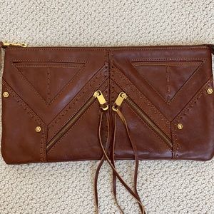 Rebecca Minkoff brown/cognac leather purse clutch
